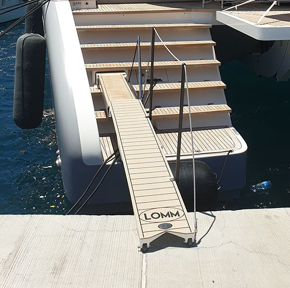 Gangway F R Boote Teak Look Gs Composite Faltbar Manuell Carbon