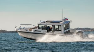 Außenbord-Konsolenboot / Innenborder / mit geschlossenem Cockpit / Sportfischer