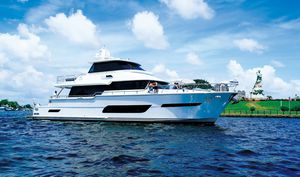Sport-Motoryacht / Fahrten / geschlossene Flybridge / Verdränger Rumpf