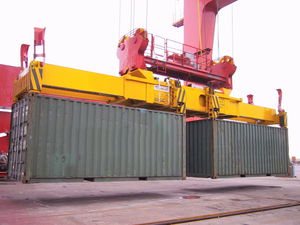 Spreader für Ship-To-Shore-Kran / für Stapelkran / für Container / teleskopisch