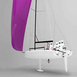 Einrümpfer / Regatta Kielboot / Regatta / mit offenem Heck
