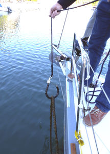 Bootshaken für Mooringleine