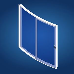 Tür für Yachten / Schiebe / mit Glasfront / gebogen
