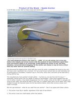 SPADE ANCHOR : Product of the week
