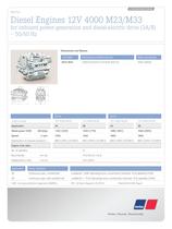 MTU Diesel Engines 12V 4000 M23/M33 for onboard power generation and diesel-electric drive (3A/B) � 50/60 Hz