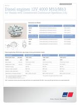 MTU Diesel engines 12V 4000 M53/M63 for Vessels with Unrestricted Continuous Operation (1A)