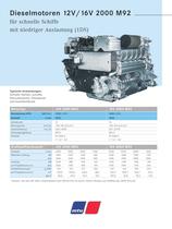 MTU Dieselmotoren 12V/16V 2000 M92 f�r schnelle Schiffe mit niedriger Auslastung (1DS)