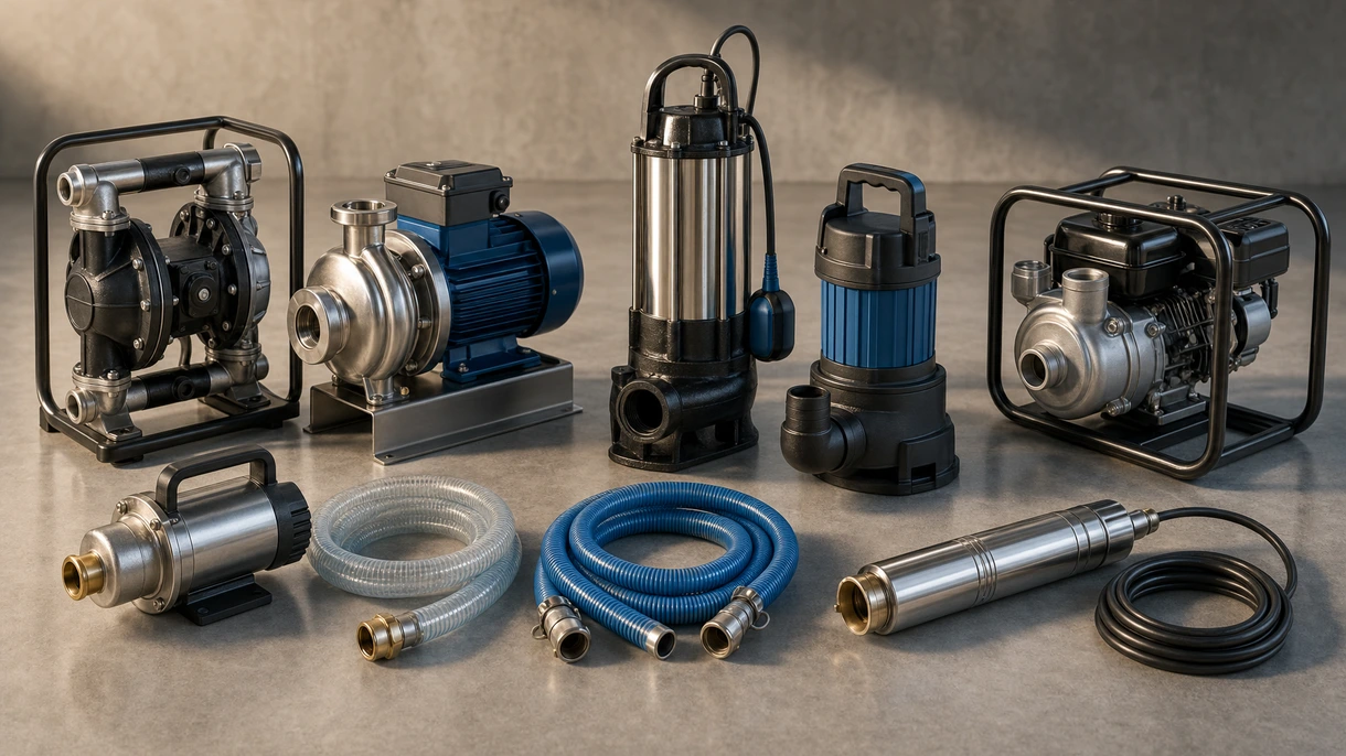 Robuste Kraftstoff-Transferpumpe, installiert im Maschinenraum eines Handelsschiffs mit verstärkten Schläuchen und Manometer-Überwachung.