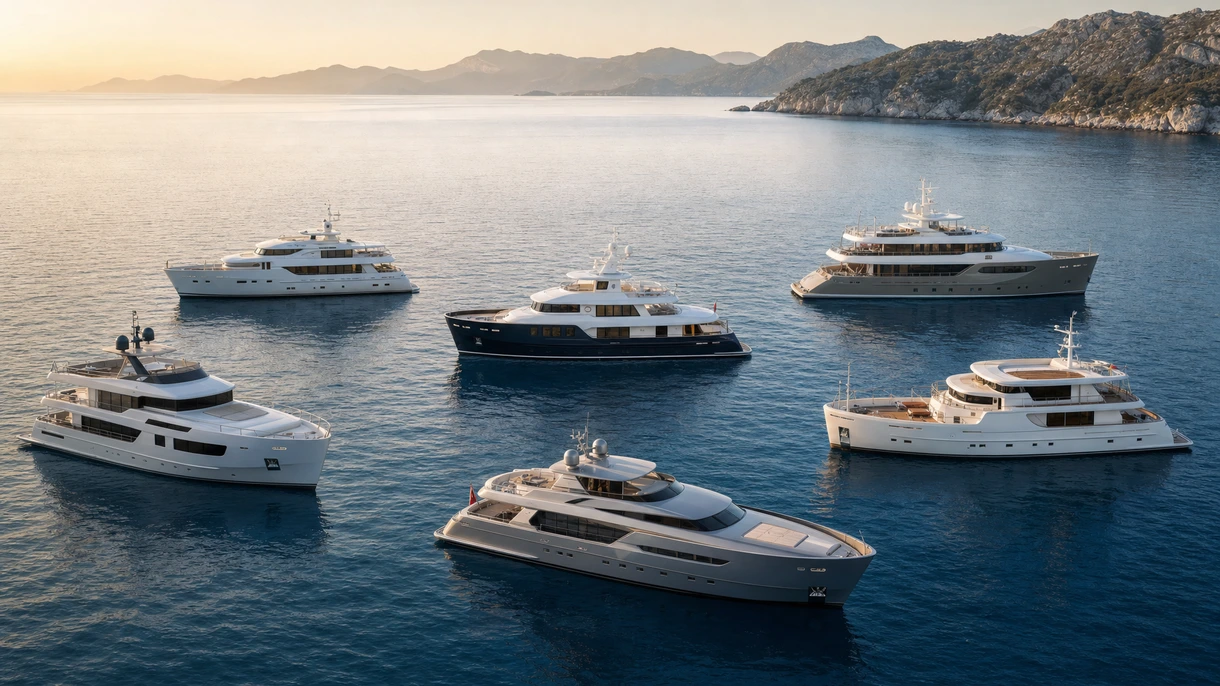 Professionelle Verdrängeryacht bei der Navigation in schwerer See zur Demonstration der Rumpfstabilität während einer maritimen Langstrecken-Expedition.