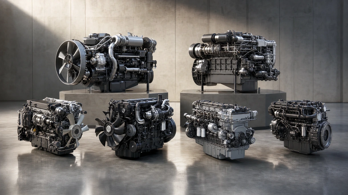 Schwerlast-Marinedieselmotor, installiert im Maschinenraum eines kommerziellen Schiffes während einer professionellen Probefahrt.