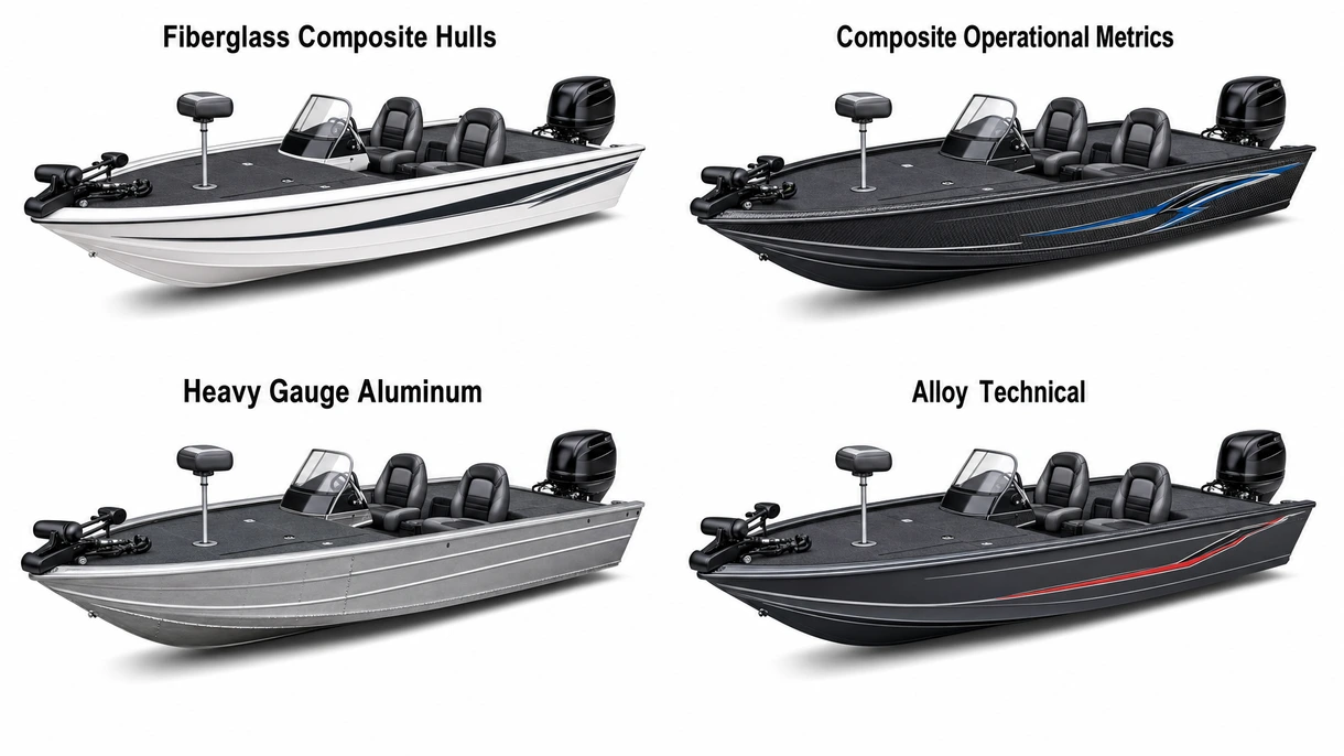 Technische Nahaufnahme eines Bass-Boat-Steuerstandes mit integrierten Dual-Screen-Sonardisplays und präzisen elektronischen Gashebeln.