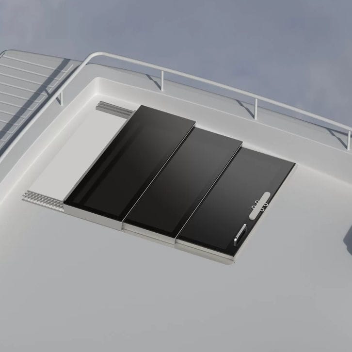Tür für Yacht - Triple Motion - parema - für Boot / Schiebe / Stahl