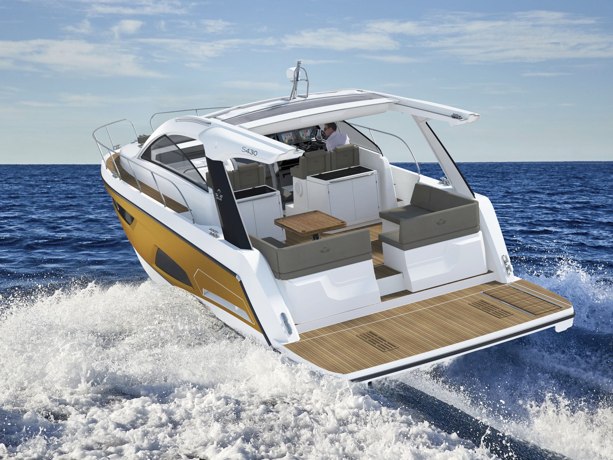 Express Cruiser / Innenborder - S430 - Sealine - zweimotorig / Soft-Top