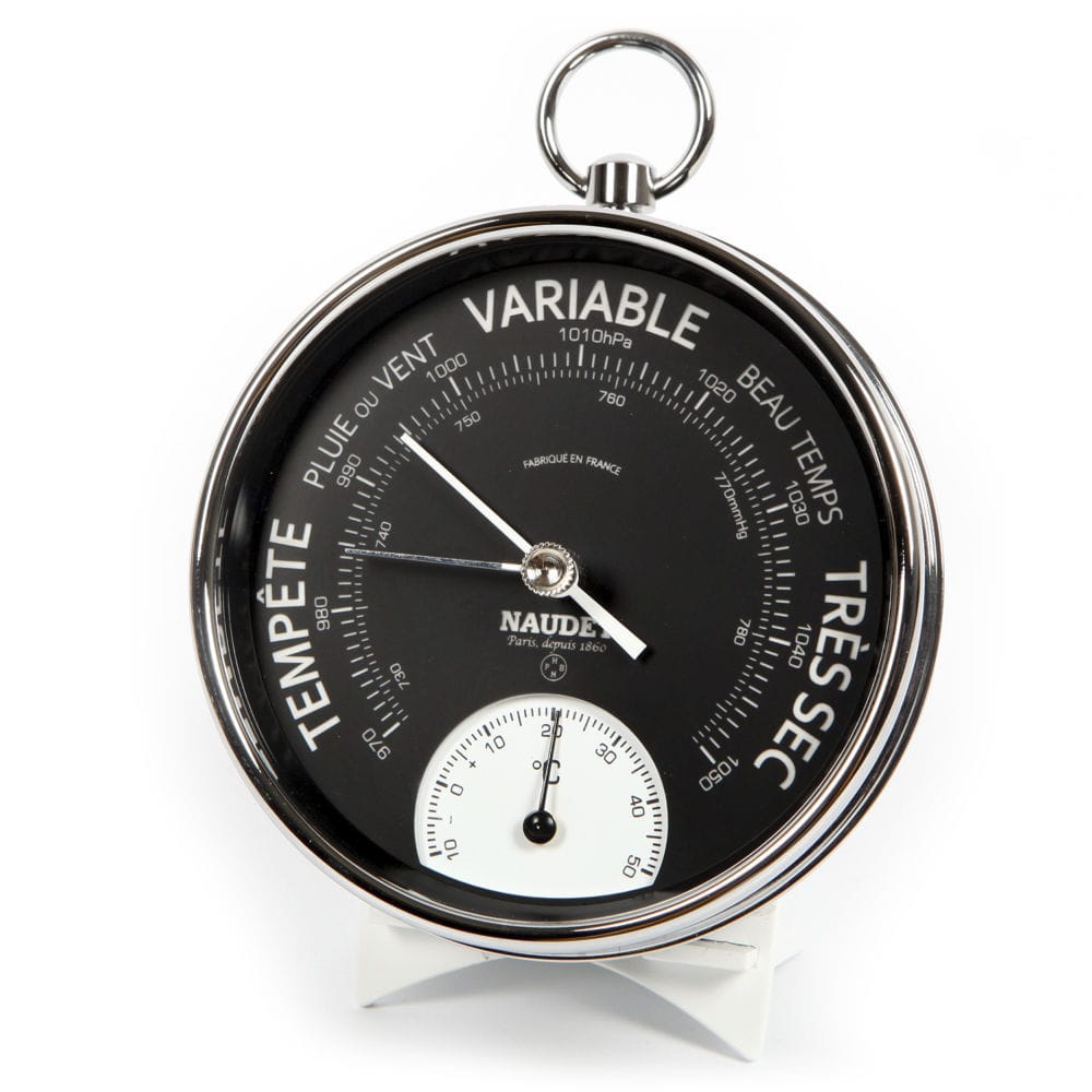 Html Barometer Analoges Barometer - DUAL FUNCTION - NAUDET - Chrom / schwarz / Thermometer