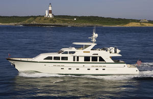 Motoryacht für Angelsport / Flybridge / Halbgleiter / 3 Kabinen