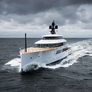 Fahrten-Megayacht / mit Ruderhaus / 6 Kabinen / senkrechter Bug