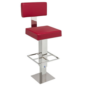 Barhocker für Yachten / polierter Edelstahl / Quadratischer Fuß
