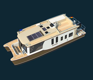 Katamaran-Hausboot / Außenbord / Flybridge / Trawler