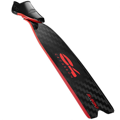 Flosse zum Speerfischen - S-990  - Maverick America LLC (C4 USA) - Carbon / Vollfuß / rot
