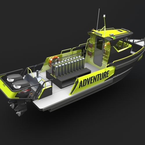 Außenborder-Konsolenboot - 950A - SEAX BOATS - zweimotorig / mit geschlossenem Cockpit / Tauch