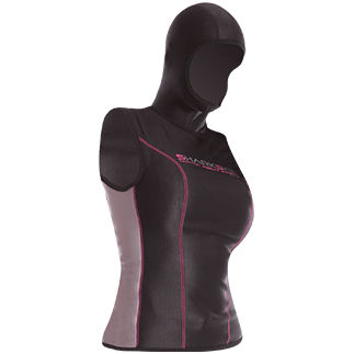 Ärmelloses Neopren-Shirt - Sharkskin - mit Kopfhaube / für Frauen / Thermo