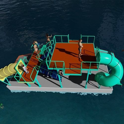 Rutschbahn-Wasserspielgerät - HSB Marine  - Plattform / Insel / für Wassersportzentrum