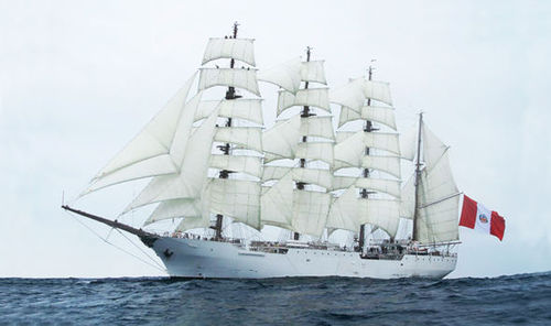 Segel-Superyacht / für Kreuzfahrten - Astillero SIMA PERU - mit offenem Heck / Stahl / Bugspriet