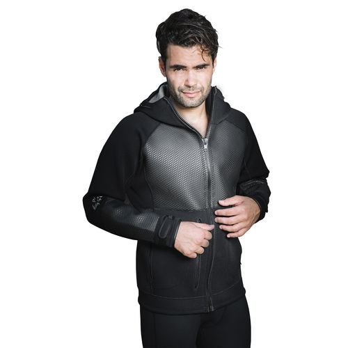 Navigationsjacke - hoodie – black  - Platinum Sun - stand-up paddle board windsurf / Thermo / Neopren