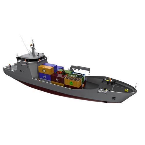 Containerschiff-Frachtschiff - BCC 6012 - COTECMAR - Küste