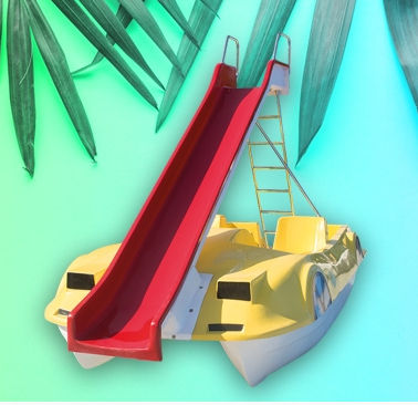 Tretboot / 4 Plätze - Fatih Polyester - Fiberglass Solutions - Glasfaser / mit Rutschbahn
