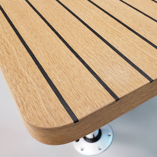 Tisch für Boot - ISOTEAK - einstellbar / Teakholz / farblos