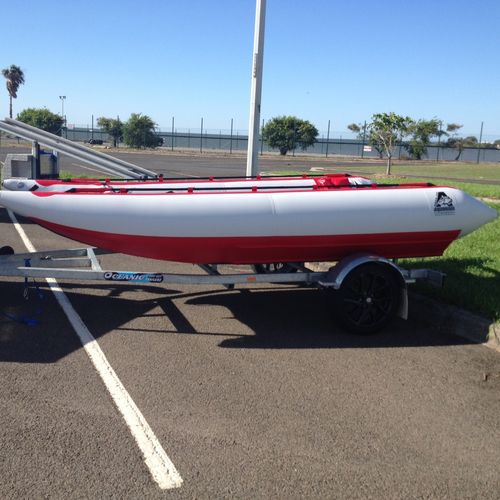 Katamaran-Schlauchboot -  4.4m Aquacat - Aquarius Inflatables - Außenborder / Open / Sport