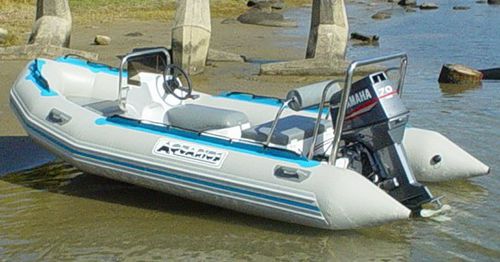 Außenborder-Schlauchboot - 4.2m - Aquarius Inflatables - halbstarr / mit Mittelkonsole / Open