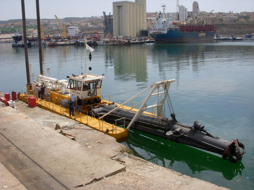 Arbeitsboot Berufsschiff - SGT 300 - Italdraghe - Hafenboot / Arbeitsfrachtkahn / Schneidkopf-Saugbagger