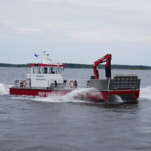 Feuerlöschboot-Berufsschiff - 1620 OSR - Kewatec - Ölrückführungsboot / Katamaran / Außenborder