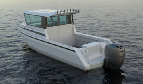 Angelboot für Tagesfahrten / Außenborder - LEADER 768Z - Qingdao Allheart Marine Co., Ltd. - mit Steuerhaus / Open / mit Mittelkonsole