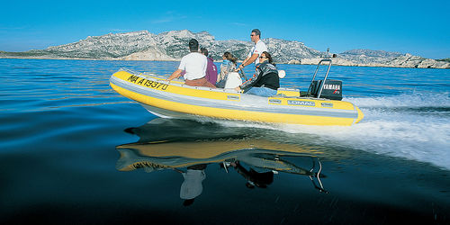 Außenborder-Schlauchboot - CLUB 460 - Lomac - halbstarr / mit Mittelkonsole / mit Jockey-Konsole