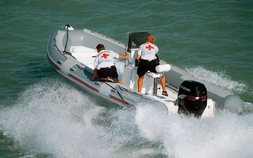 Außenborder-Schlauchboot - CLUB 660 - Lomac - halbstarr / mit Mittelkonsole / Open