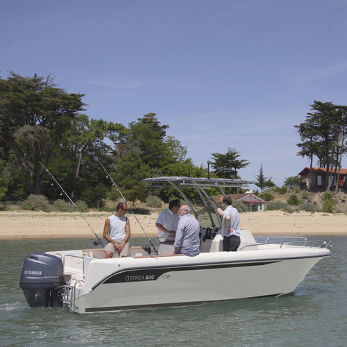 Außenborder-Konsolenboot - OSTREA 600 - OCQUETEAU - mit Mittelkonsole / Sportfischer / Glasfaser