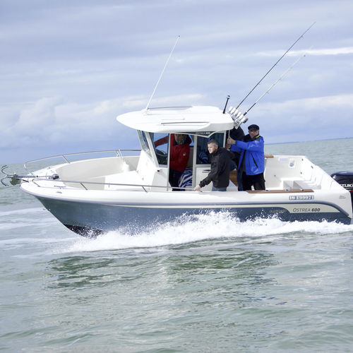 Außenborder-Konsolenboot - OSTREA 600B - OCQUETEAU - mit geschlossenem Cockpit / Sportfischer / max. 7 Personen