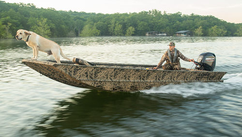 Jon-Boat / Außenborder - Roughneck 1860 Waterfowl Tiller - Lowe - Open / für Angelsport / Jagd
