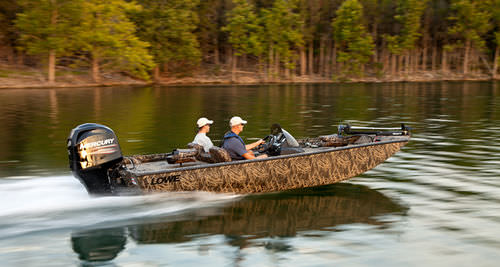 Crappie Boat / Außenborder - STINGER ST175 CAMO - Lowe - mit Seitenkonsole / Sportfischer