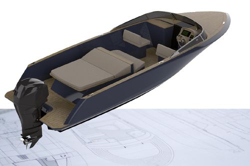 Außenborder-Runabout - ECLA 24 - CLYD Yacht Design - mit Doppelkonsole / Open / Aluminium
