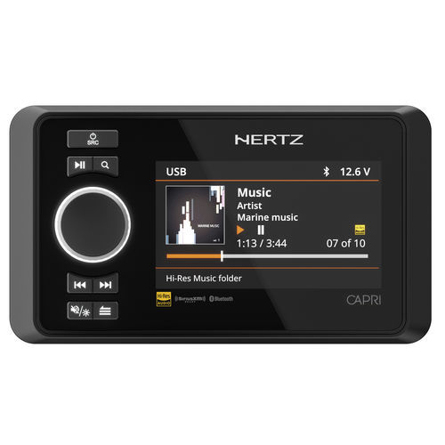 A Audio-Player für Boote - CAPRI - Hertz Marine/Audison Marine - FM / USB / mit Internetverbindung