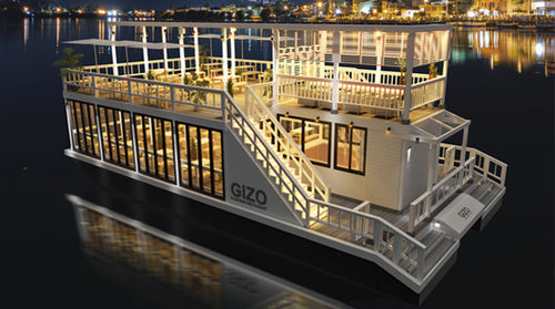Katamaran-Hausboot - GIZO - EGO Floating Inc. - Innenborder / zweimotorig / mit Doppeldeck