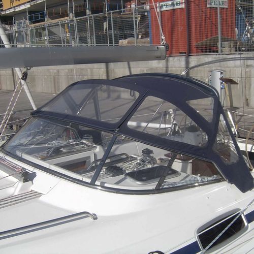 Roofdach für Segelboot - Bavaria 39 - KAPELL ANNAT - für Ruderhaus / mit Edelstahlstruktur / blau