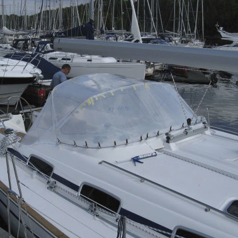 Roofdach für Segelboot - Bavaria 47 - KAPELL ANNAT - für Ruderhaus / mit Edelstahlstruktur / weiß