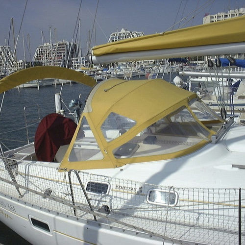 Roofdach für Segelboot - Oceanis 381 - KAPELL ANNAT - für Ruderhaus / mit Edelstahlstruktur / gelb