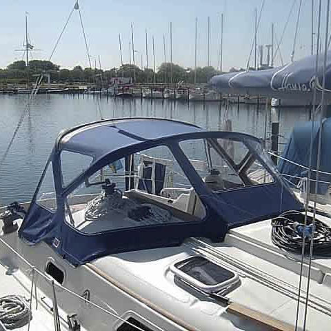 Roofdach für Segelboot - 312 - KAPELL ANNAT - für Ruderhaus / mit Edelstahlstruktur / blau