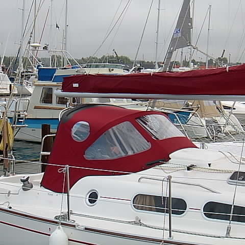 Roofdach für Boot - Delphia 29  - KAPELL ANNAT - für Ruderhaus / mit Edelstahlstruktur / rot